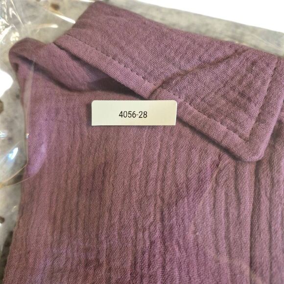 Anne Klein Women's Plum Cotton Gauze Button Down Shirt NEW NWOT - Picture 7 of 14